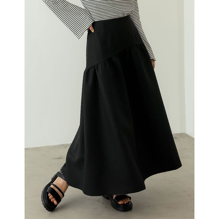 低身長/高身長サイズ有]イレヘム切り替えフレアスカート[品番