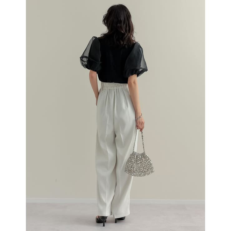 オーガンジースリーブ半袖トップス | Re:EDIT | 詳細画像14 