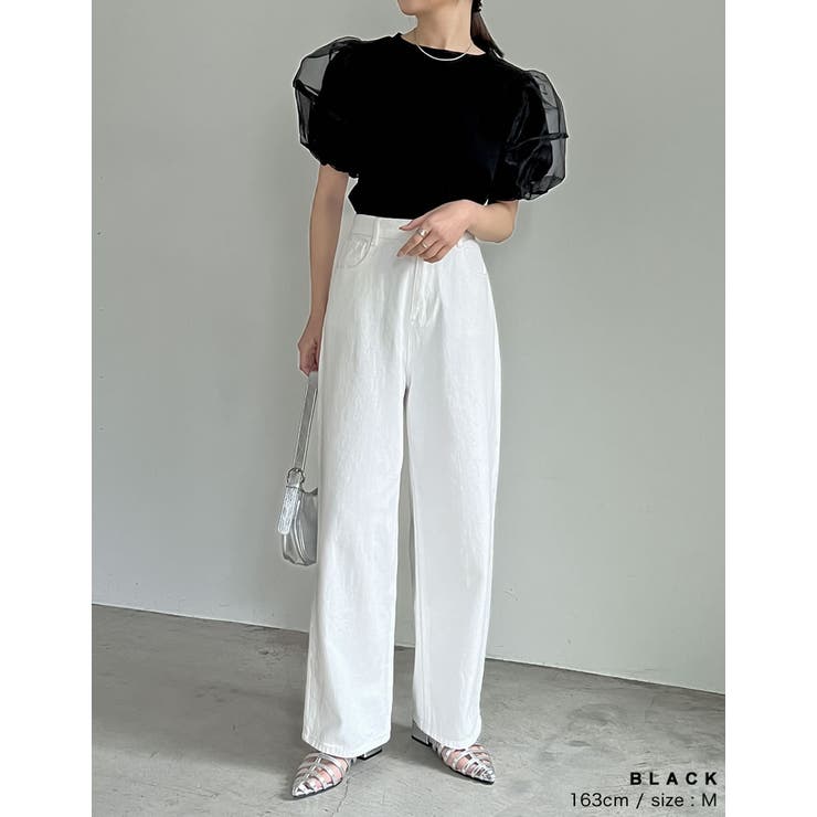 オーガンジースリーブ半袖トップス | Re:EDIT | 詳細画像24 