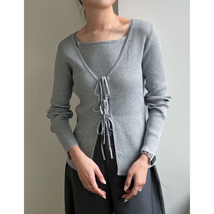 [2点セット]リボンカーディガン×アメスリキャミソールセット | Re:EDIT | 詳細画像16 