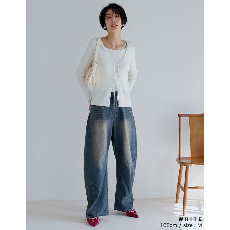 [2点セット]リボンカーディガン×アメスリキャミソールセット | Re:EDIT | 詳細画像4 