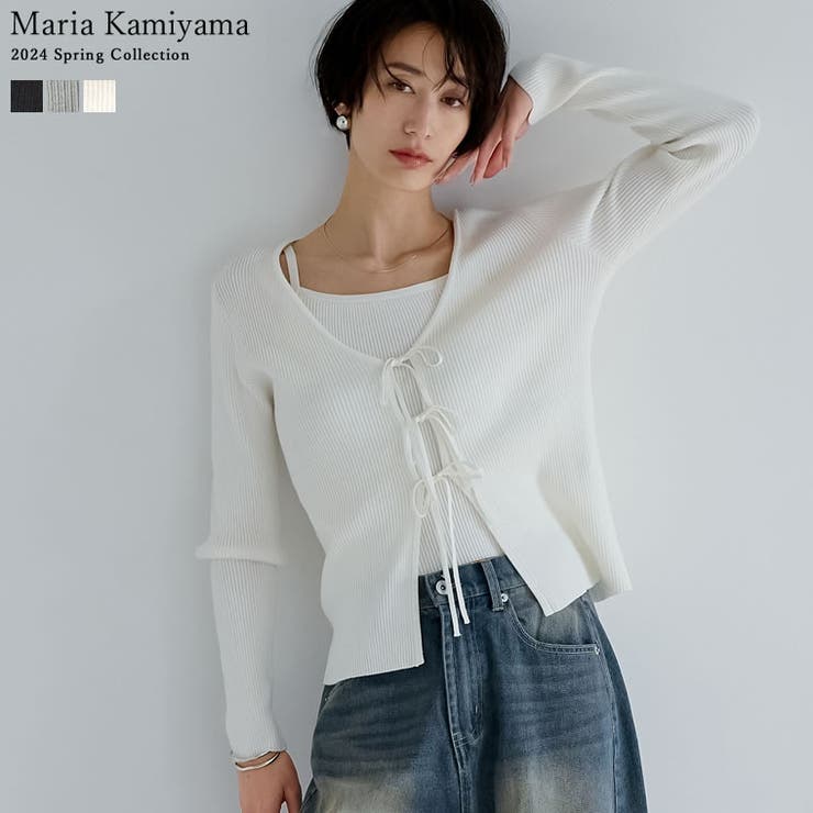 [2点セット]リボンカーディガン×アメスリキャミソールセット | Re:EDIT | 詳細画像1 