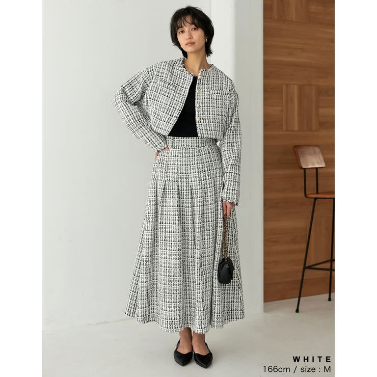 [低身長サイズ有]ツイードライクフレアスカート | Re:EDIT | 詳細画像11 