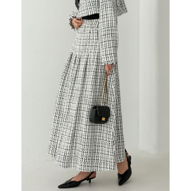 [低身長サイズ有]ツイードライクフレアスカート | Re:EDIT | 詳細画像12 