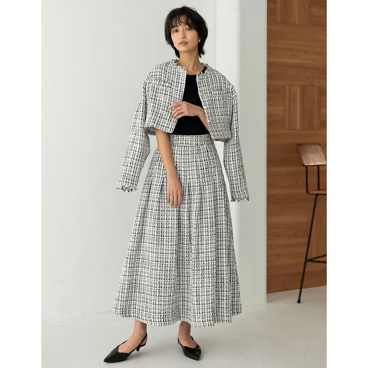 [低身長サイズ有]ツイードライクフレアスカート | Re:EDIT | 詳細画像15 