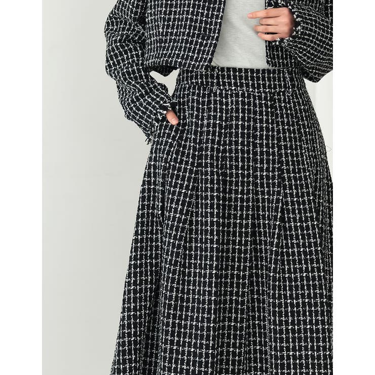 [低身長サイズ有]ツイードライクフレアスカート | Re:EDIT | 詳細画像7 