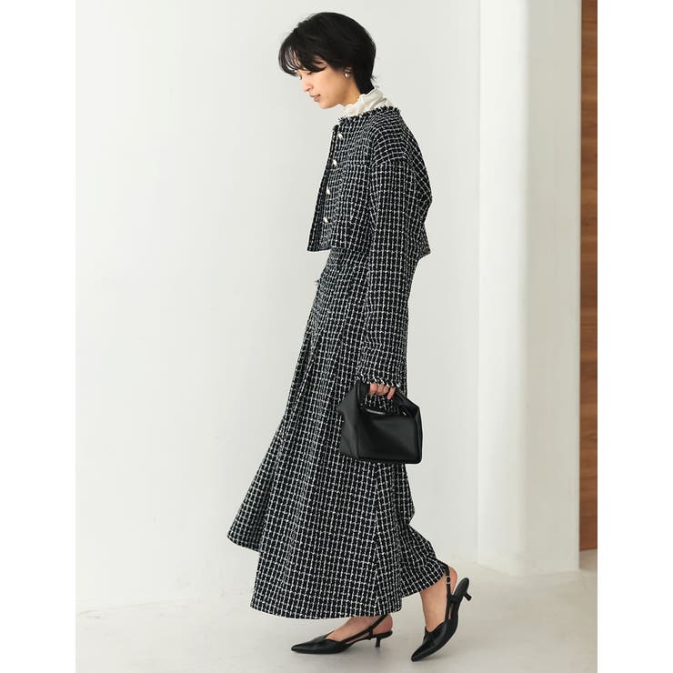 [低身長サイズ有]ツイードライクフレアスカート | Re:EDIT | 詳細画像8 