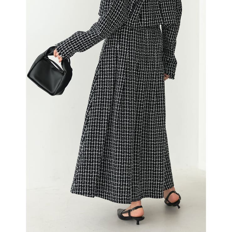 [低身長サイズ有]ツイードライクフレアスカート | Re:EDIT | 詳細画像9 