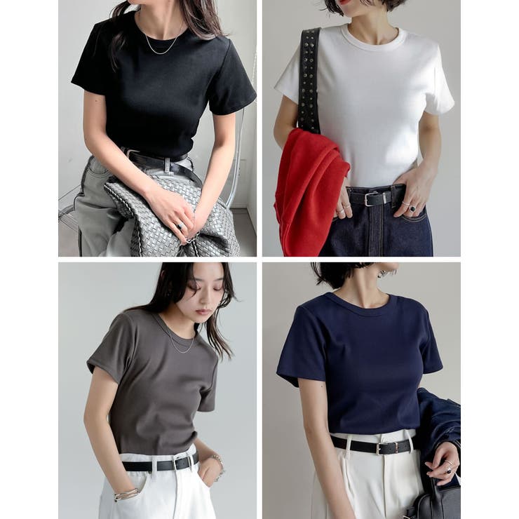 [累計販売枚数2 1万枚突破][華奢見えリブTシャツ]テレコリブクルーネック半袖… | Re:EDIT | 詳細画像11 