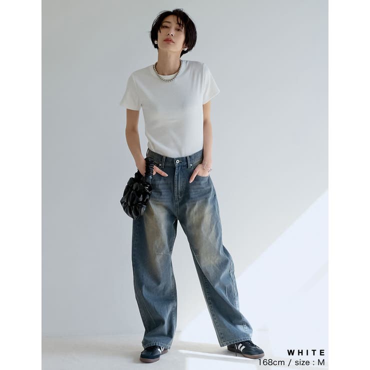 [累計販売枚数2 1万枚突破][華奢見えリブTシャツ]テレコリブクルーネック半袖… | Re:EDIT | 詳細画像13 