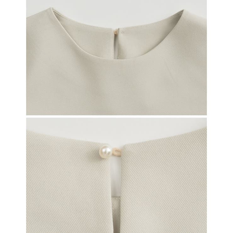パールデザインブラウス＆テーパードパンツセットアップ | Re:EDIT | 詳細画像21 