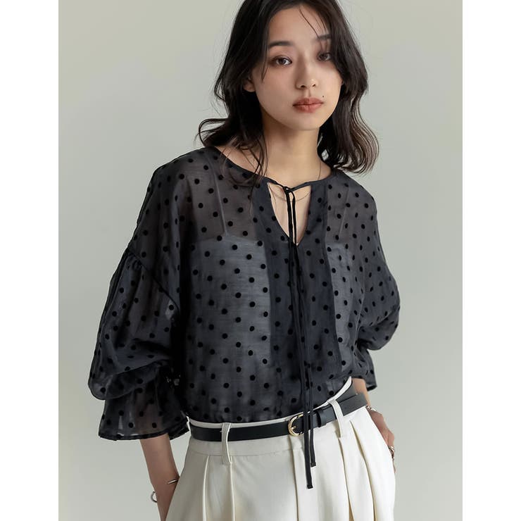 品多く 選べる]レース/シアー/フロッキードットカフタンシアーブラウス ノート・メモ帳