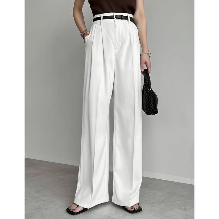 専用42 ダブルタックカラーワイドパンツ - パンツ通販 | 人気レディース