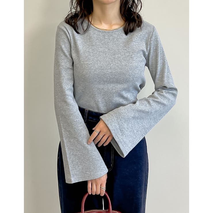 [新色追加][累計販売枚数1 9万枚突破]クルーネックフレアスリーブリブカットソ… | Re:EDIT | 詳細画像13 