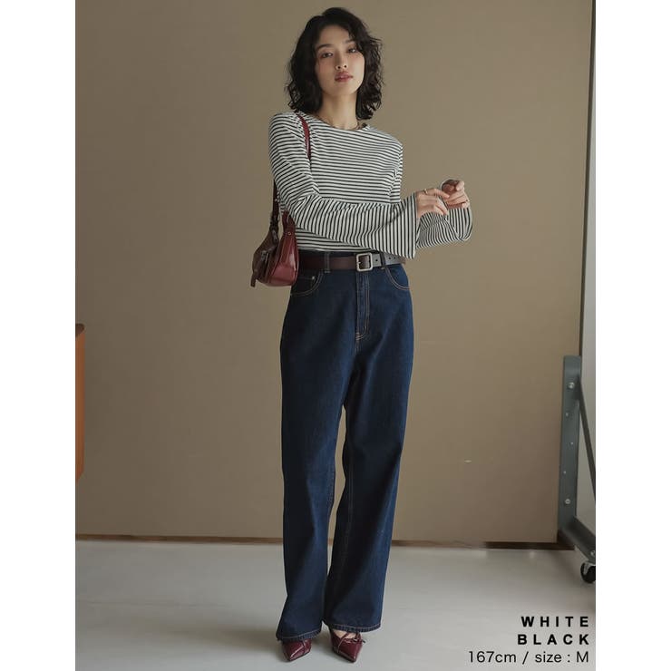 [新色追加][累計販売枚数1 9万枚突破]クルーネックフレアスリーブリブカットソ… | Re:EDIT | 詳細画像34 