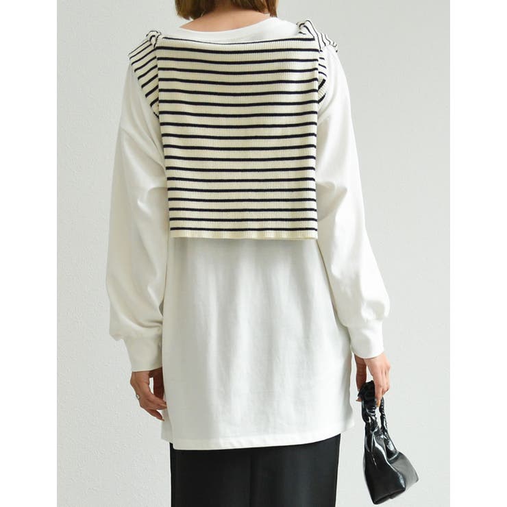 フロントロゴプリント長袖ロングTシャツ | Re:EDIT | 詳細画像12 