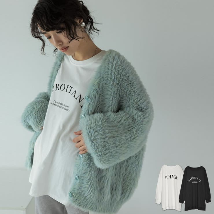 フロントロゴプリント長袖ロングTシャツ | Re:EDIT | 詳細画像1 