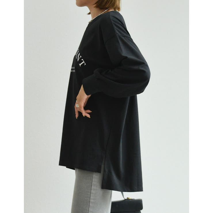 フロントロゴプリント長袖ロングTシャツ | Re:EDIT | 詳細画像31 