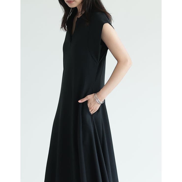 [低身長/高身長サイズ有]キーネックフレンチスリーブポロワンピース | Re:EDIT | 詳細画像30 