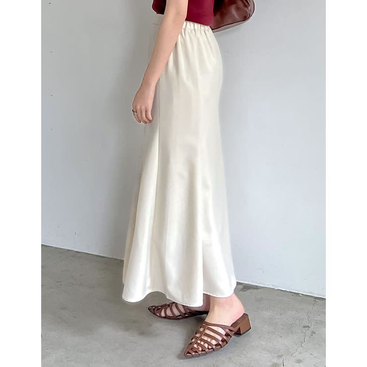 美品✨ビアズリー 麻調合繊フレア マーメイドスカート リネンライク23ss 低身長サイズ有]リネンライクマーメイドフレアスカート[品番