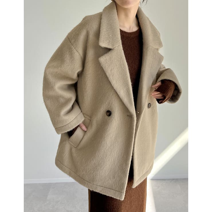 [低身長サイズ有]フェイクウールシャギーダブルテーラードジャケット | Re:EDIT | 詳細画像5 