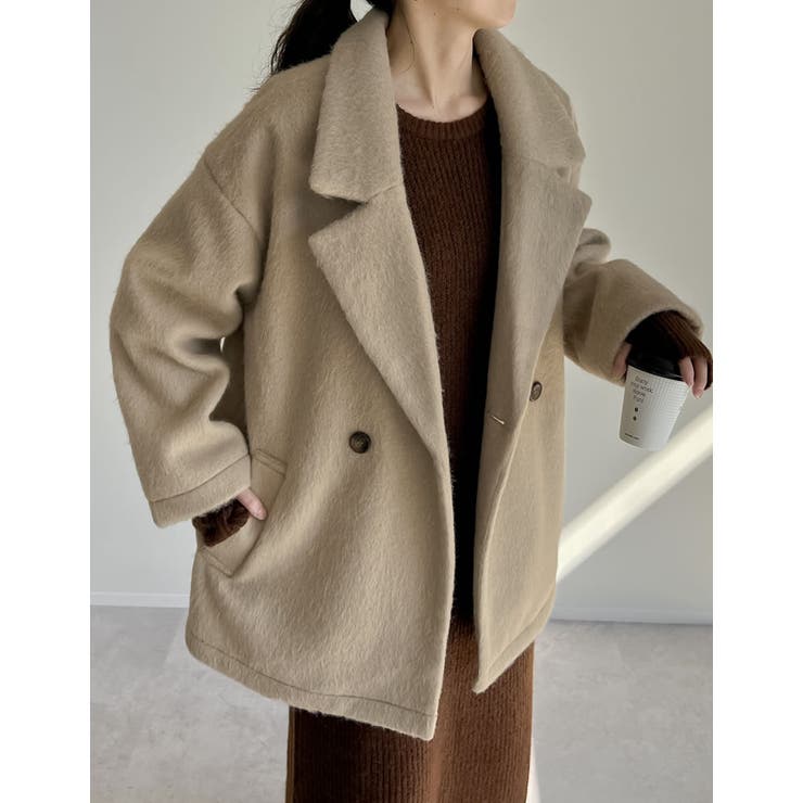 [低身長サイズ有]フェイクウールシャギーダブルテーラードジャケット | Re:EDIT | 詳細画像33 