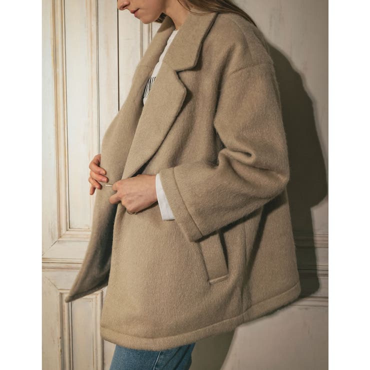 [低身長サイズ有]フェイクウールシャギーダブルテーラードジャケット | Re:EDIT | 詳細画像38 