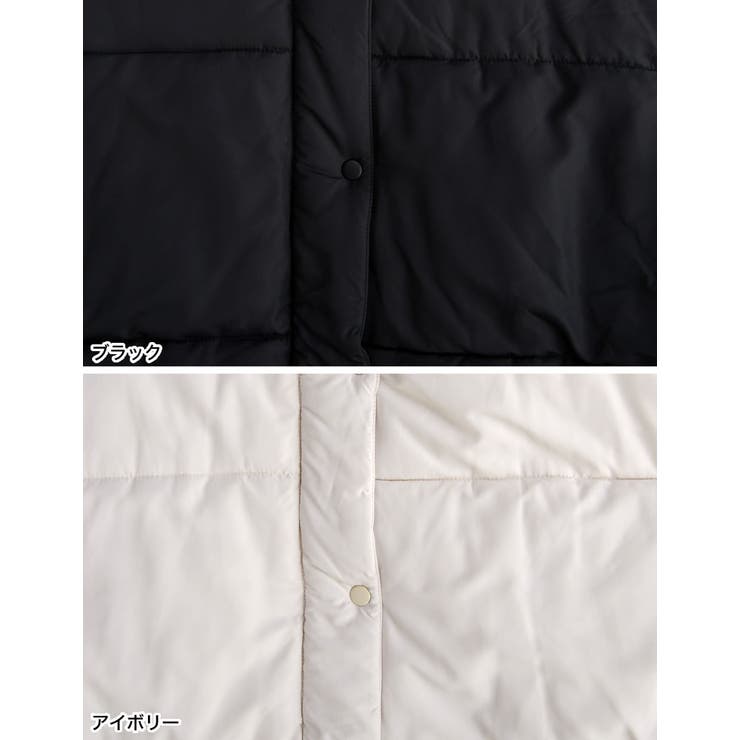 マイクロタフタマフラー付きノーカラー中綿フェイクダウンジャケット | Re:EDIT | 詳細画像19 