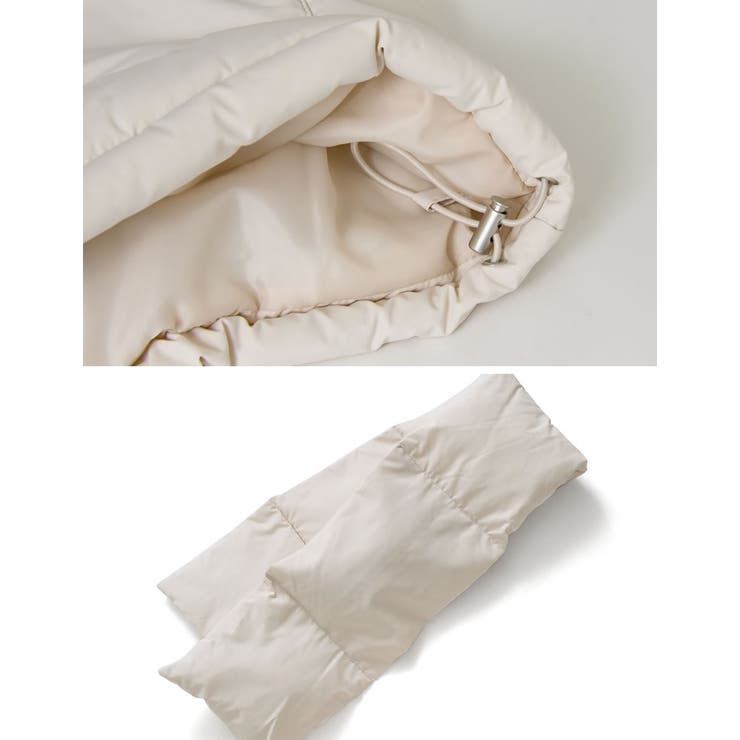 マイクロタフタマフラー付きノーカラー中綿フェイクダウンジャケット | Re:EDIT | 詳細画像37 