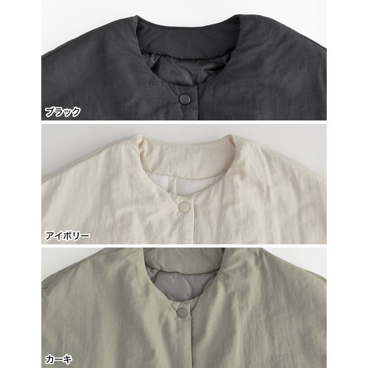 サイドジップノーカラー中綿ジャケット | Re:EDIT | 詳細画像19 