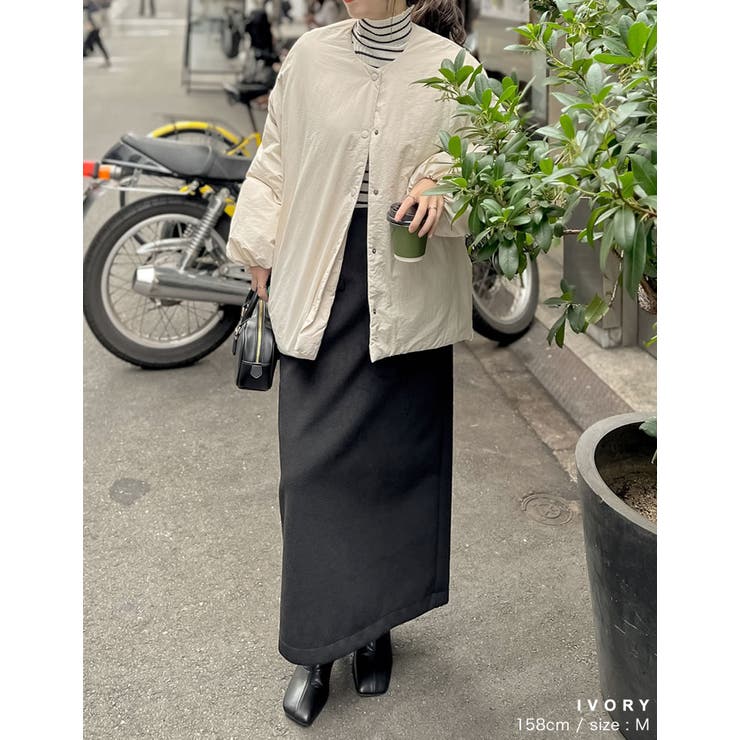 サイドジップノーカラー中綿ジャケット | Re:EDIT | 詳細画像28 