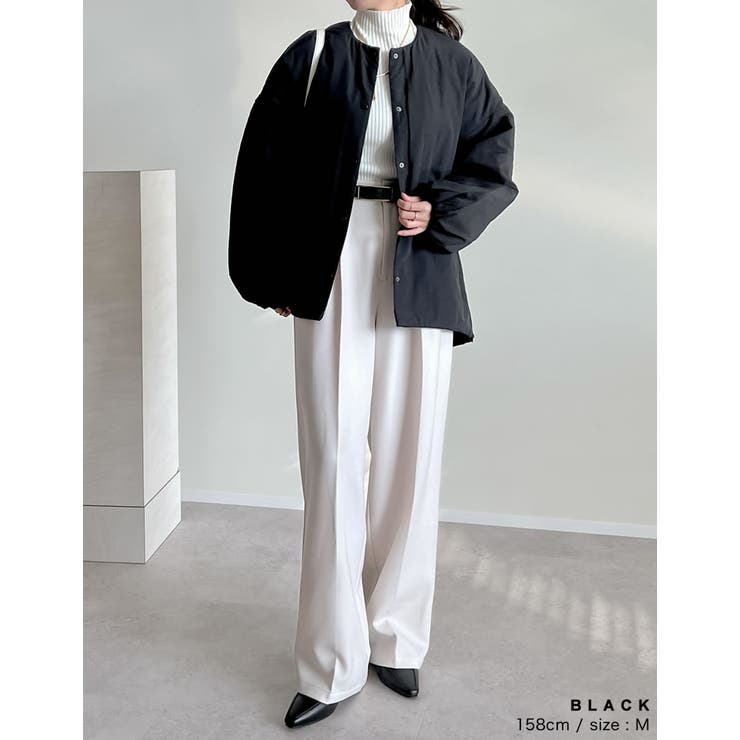 サイドジップノーカラー中綿ジャケット | Re:EDIT | 詳細画像37 