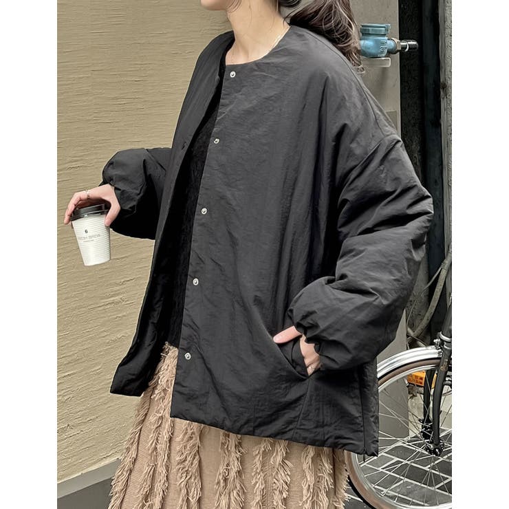 サイドジップノーカラー中綿ジャケット[品番：GS000021732]｜Re