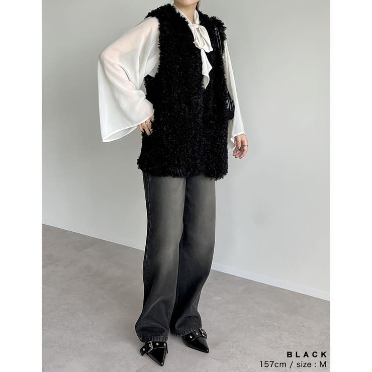 プードルフェイクファーミドルベスト[品番：GS000021679]｜Re:EDIT