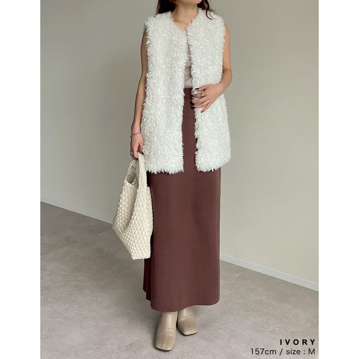 プードルフェイクファーミドルベスト[品番：GS000021679]｜Re:EDIT