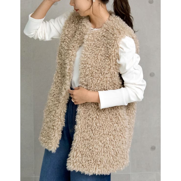 プードルフェイクファーミドルベスト | Re:EDIT | 詳細画像26 