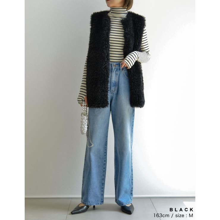 プードルフェイクファーミドルベスト[品番：GS000021679]｜Re:EDIT