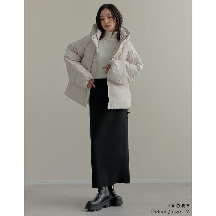 [低身長サイズ有]フード付きスタンドカラーフェイクダウン中綿ジャケット | Re:EDIT | 詳細画像11 