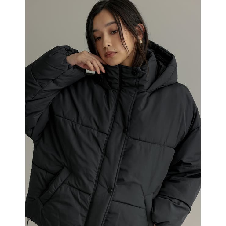 [低身長サイズ有]フード付きスタンドカラーフェイクダウン中綿ジャケット | Re:EDIT | 詳細画像10 