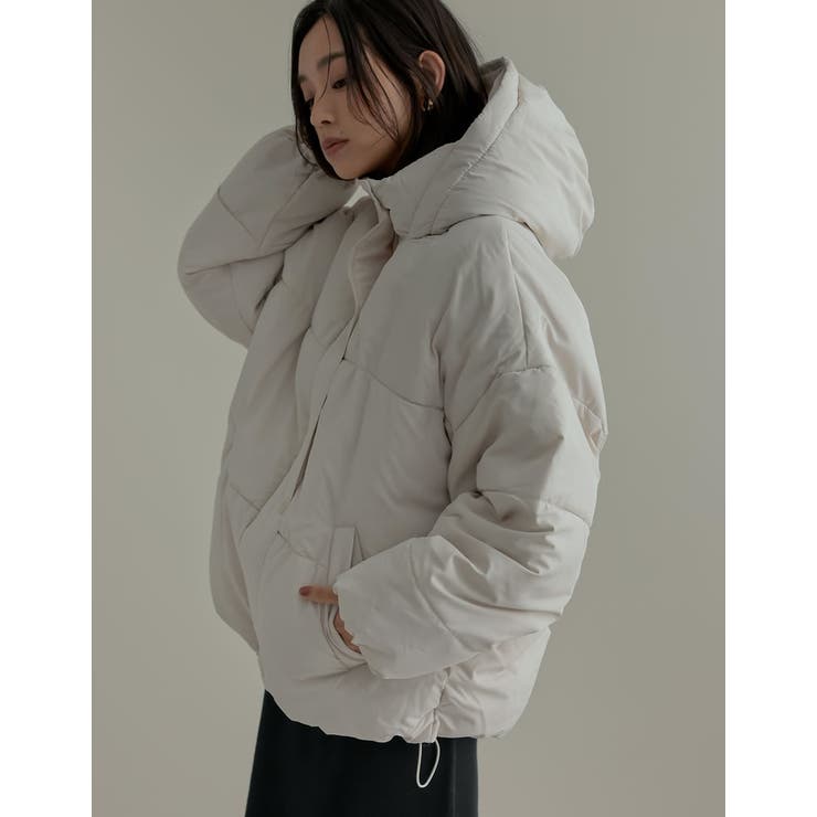 [低身長サイズ有]フード付きスタンドカラーフェイクダウン中綿ジャケット | Re:EDIT | 詳細画像24 