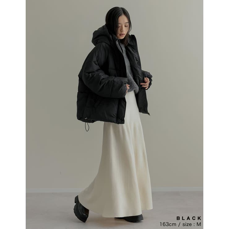 [低身長サイズ有]フード付きスタンドカラーフェイクダウン中綿ジャケット | Re:EDIT | 詳細画像26 