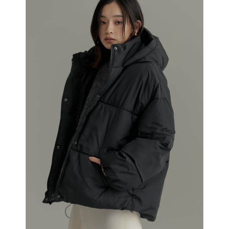 [低身長サイズ有]フード付きスタンドカラーフェイクダウン中綿ジャケット | Re:EDIT | 詳細画像27 