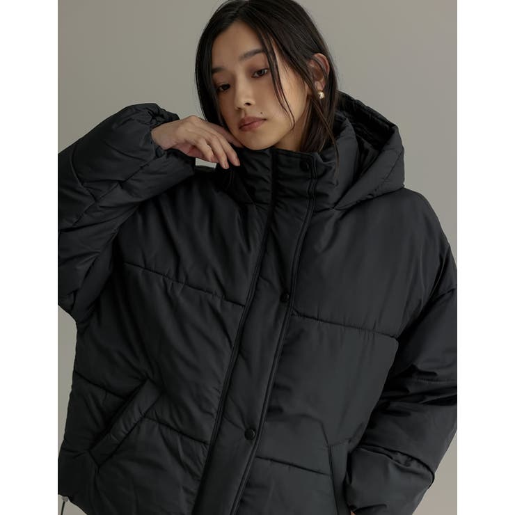 [低身長サイズ有]フード付きスタンドカラーフェイクダウン中綿ジャケット | Re:EDIT | 詳細画像29 