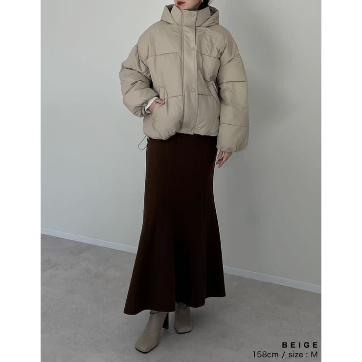 [低身長サイズ有]フード付きスタンドカラーフェイクダウン中綿ジャケット | Re:EDIT | 詳細画像31 