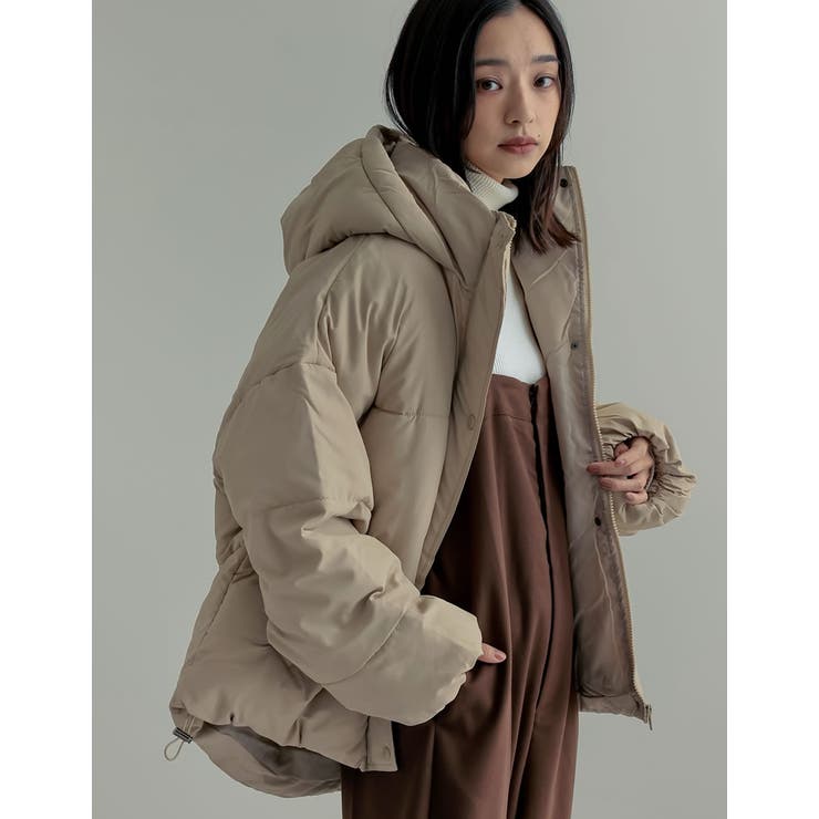 [低身長サイズ有]フード付きスタンドカラーフェイクダウン中綿ジャケット | Re:EDIT | 詳細画像35 