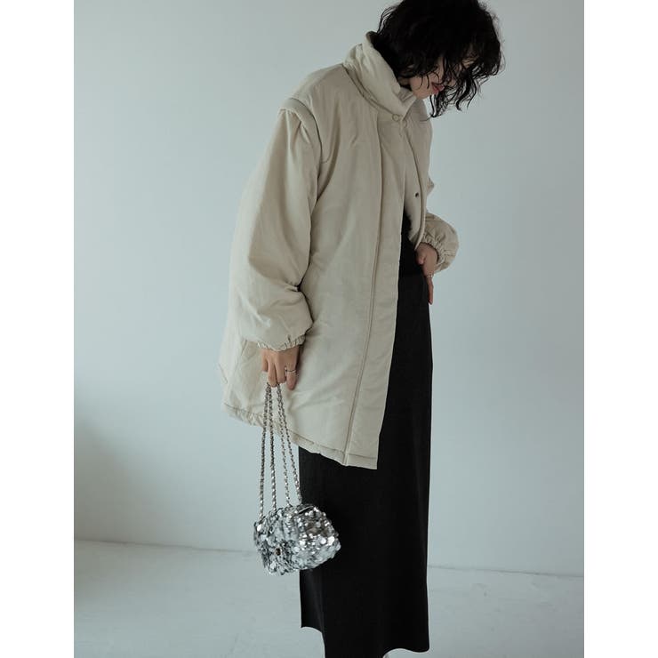 [低身長サイズ有]2WAYミドル丈ダウンライク中綿ジャケット | Re:EDIT | 詳細画像13 