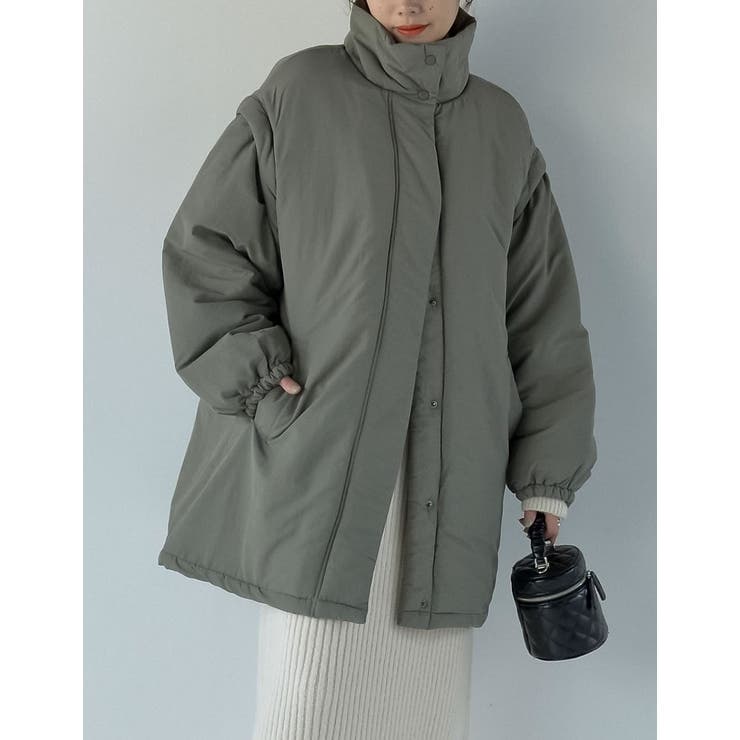 [低身長サイズ有]2WAYミドル丈ダウンライク中綿ジャケット | Re:EDIT | 詳細画像5 