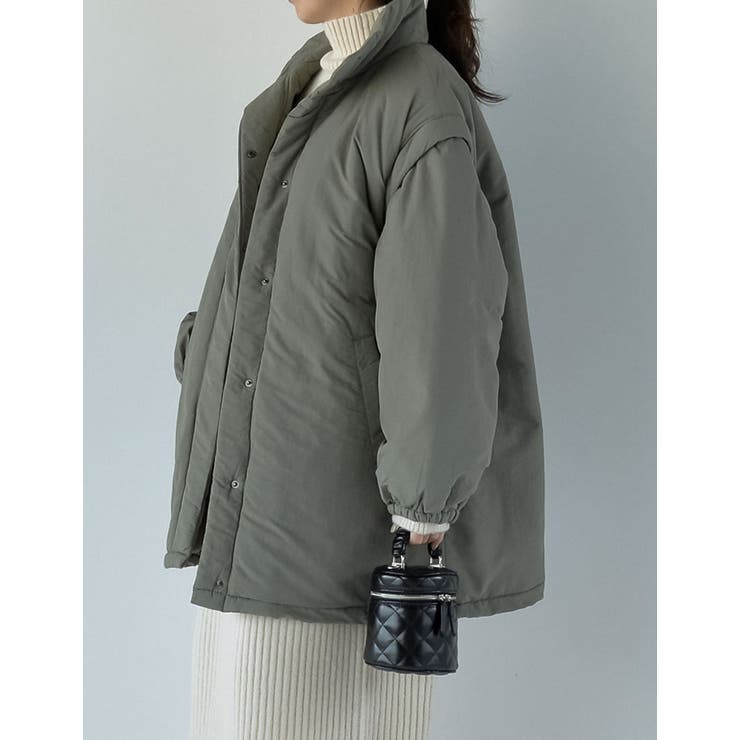 [低身長サイズ有]2WAYミドル丈ダウンライク中綿ジャケット | Re:EDIT | 詳細画像24 