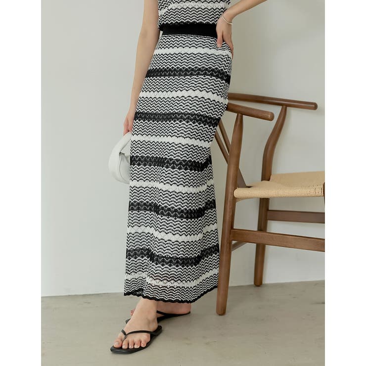 透かし柄編みサマーニットタイトスカート[品番：GS000021404]｜Re:EDIT