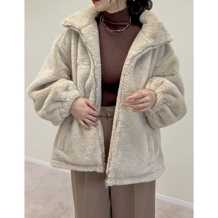 REGENCE ファー付きツイードミドルコート REGENCE ファー付きツイードミドルコート